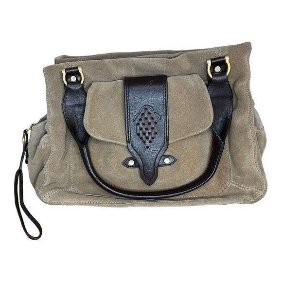 Cole Haan Rare Madelyn Brown Suede Leather Hobo Satchel Shoulder Bag Magnetic - Picture 2 of 10